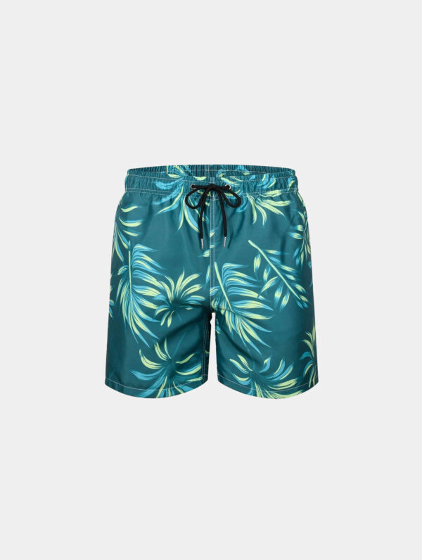 Men’s Green Tropical Print Beach Shorts