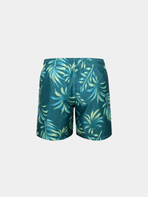 Men’s Green Tropical Print Beach Shorts (2)