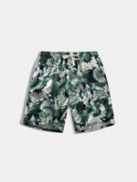 Men’s Tropical Print Drawstring Beach Shorts