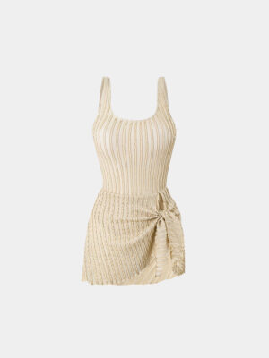 Women’s Apricot One-Piece Swimsuit Dress