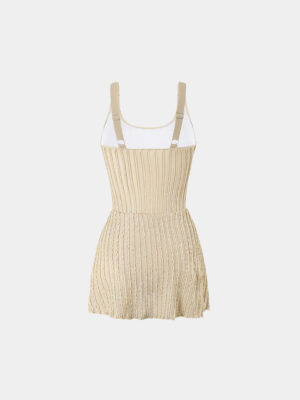 Women’s Apricot One-Piece Swimsuit Dress (2)