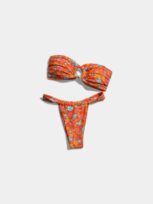 Women’s Floral Bandeau Halter Bikini Set