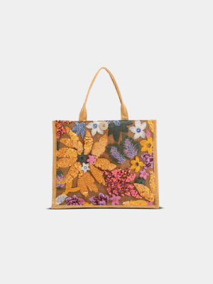 Women's Sequin Floral Tote Bag
