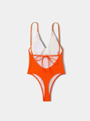 Women’s Solid High Cut One-Piece Swimsuit (2)