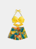 Women’s Tropical Ruffle Skort Bikini Set