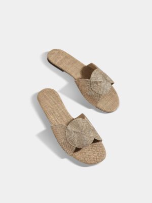 Women's Woven Flat Slide Sandals