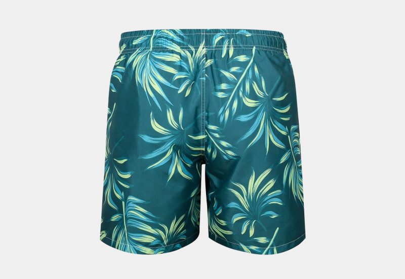 Men’s Green Tropical Print Beach Shorts (2)