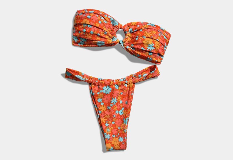 Women’s Floral Bandeau Halter Bikini Set (1)