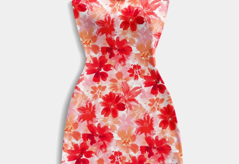 Women’s Floral Strapless Fitted Mini Dress (1)